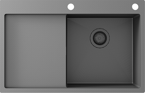 Ausmann Turt gun metal spoelbak met afdruipgedeelte 