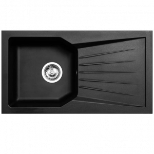 Ausmann Fibre 6 spoelbak zwart omkeerbaar met afdruip opbouw 78x43.5 cm