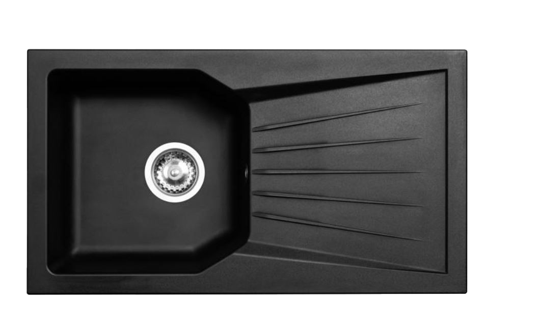 Ausmann Fibre 6 spoelbak zwart omkeerbaar met afdruip