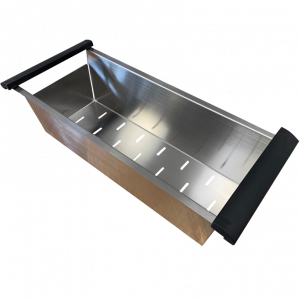 Ausmann geborsteld rvs inzetbak restenbakje 44x18cm voor spoelbak lengte 40cm