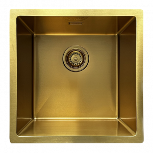 Ausmann Turt gouden spoelbak PVD NANO Gold 40x40 onderbouw vlakbouw en opbouw