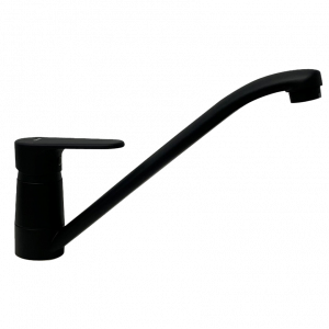 Ausmann Minta mat zwarte lage keukenkraan met draaibare uitloop